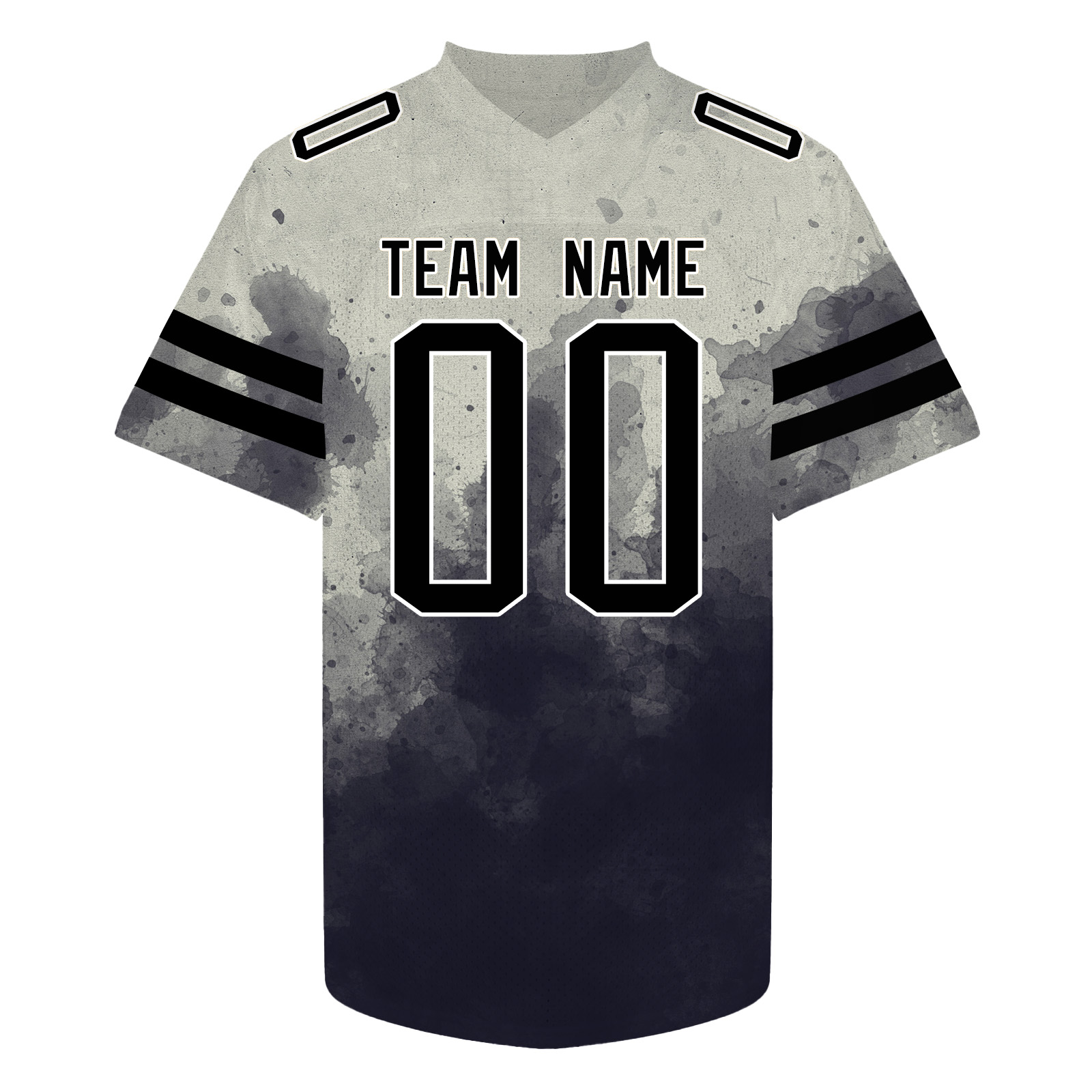 Custom Grey Black V-Neck American Football Jersey Game Shirts