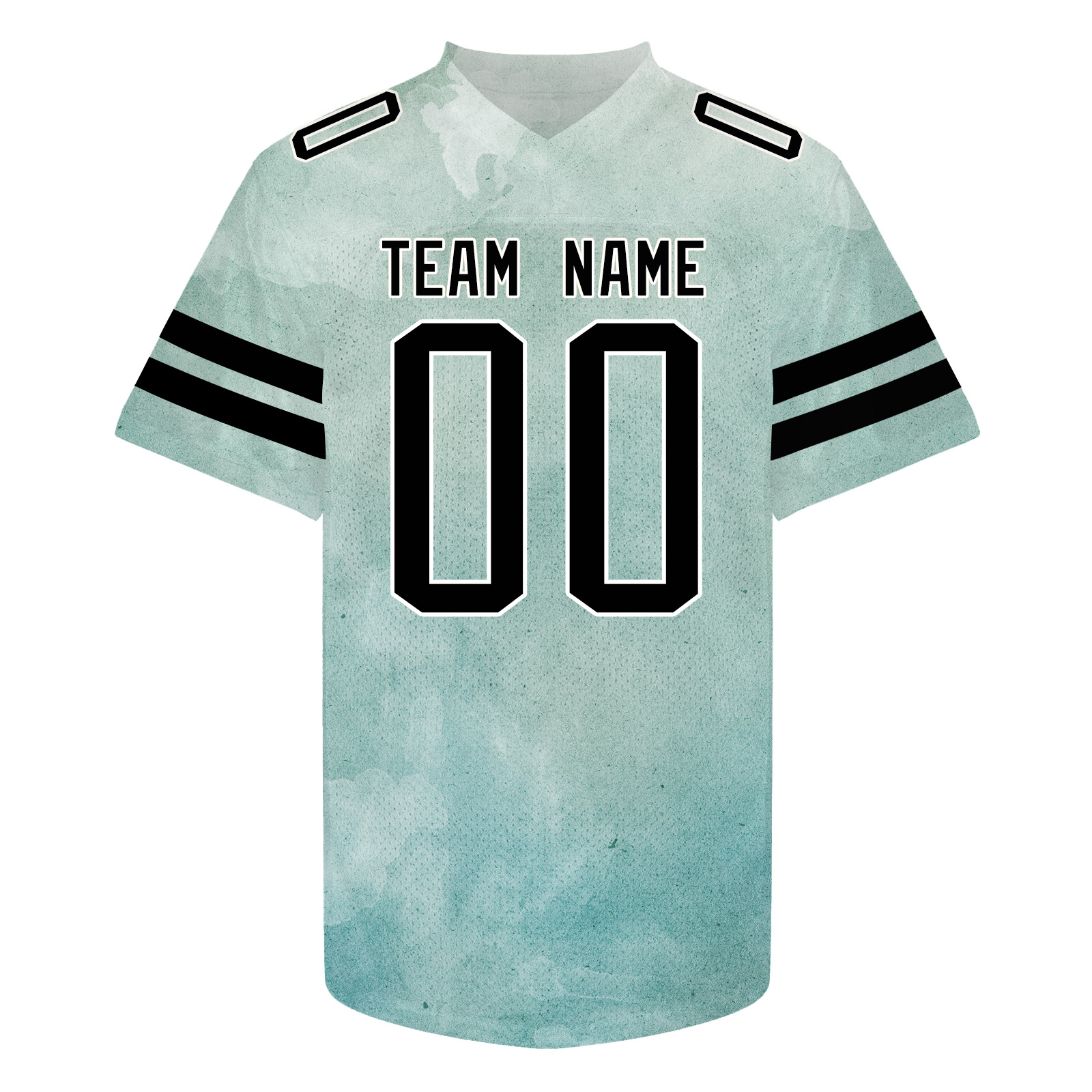 Custom Teal V-Neck Football Jersey Personalized Sports Gift