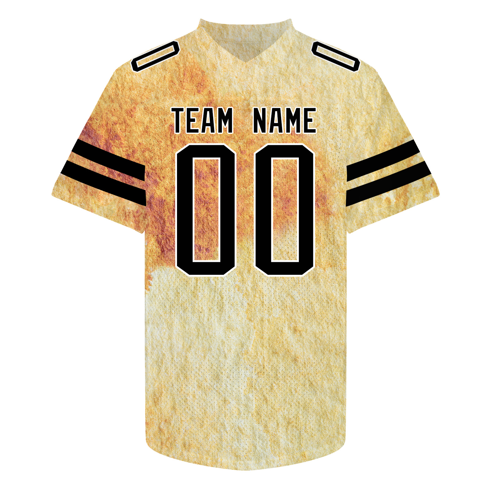 Custom Yellow V-Neck Football Jersey Personalized Sports Gift