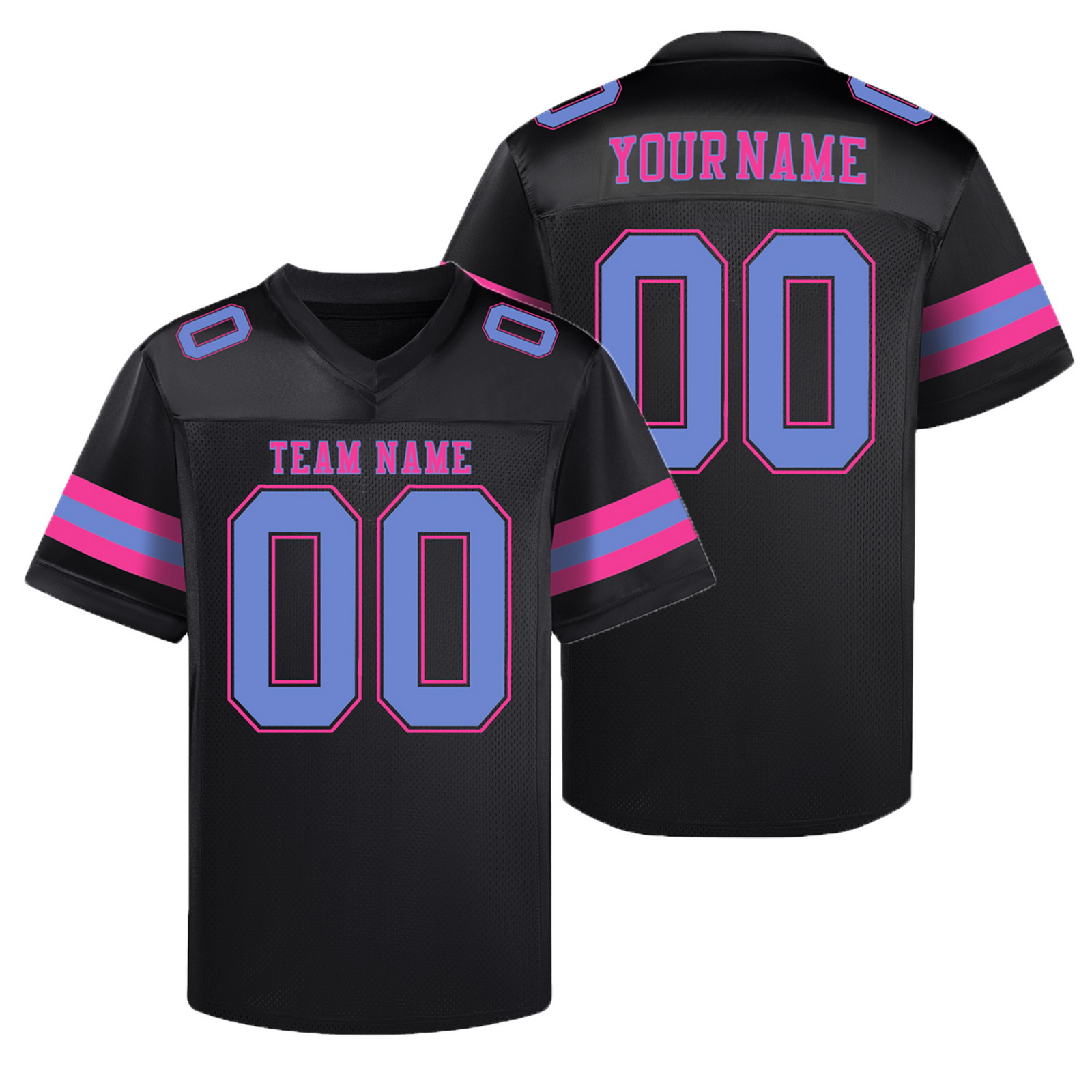 Custom Black Blue A Football Jersey Personalized Team Shirt