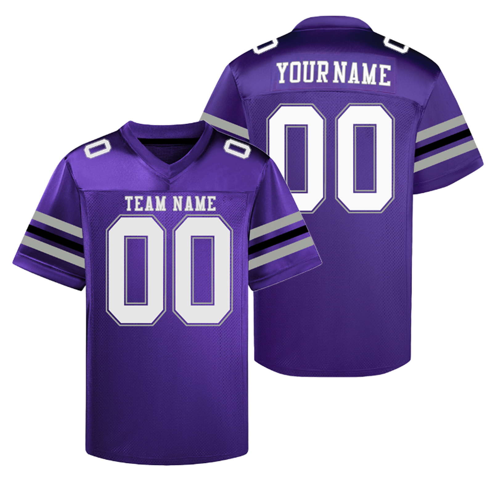 Custom Purple White D Football Jersey Personalized Team Shirt