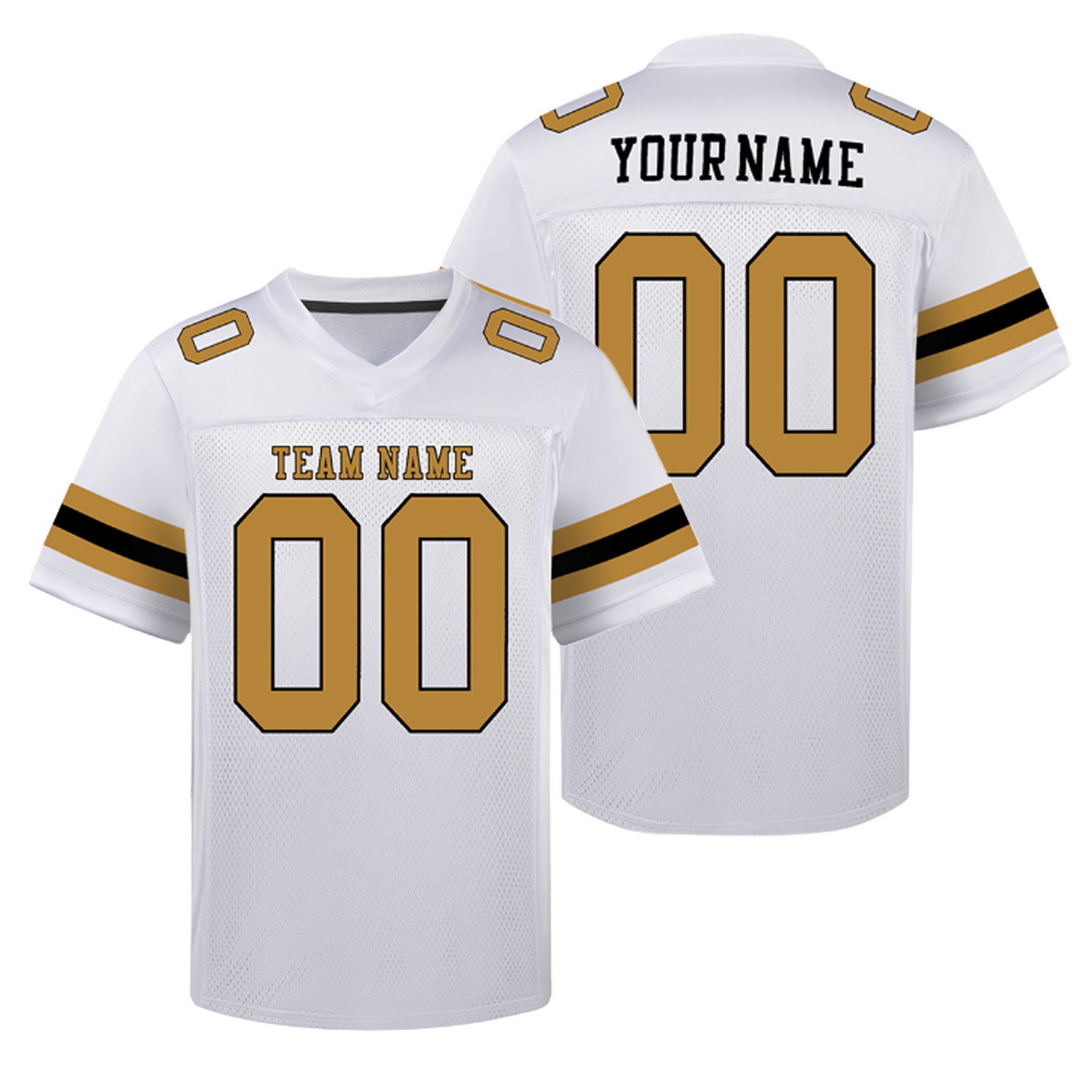Custom White Yellow Z Football Jersey Personalized Team Shirt