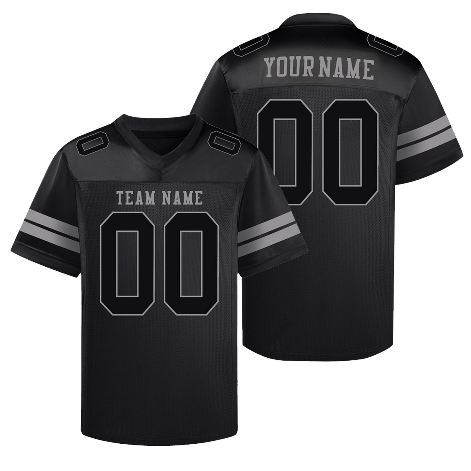 Custom Black Black II Football Jersey Personalized Team Shirt