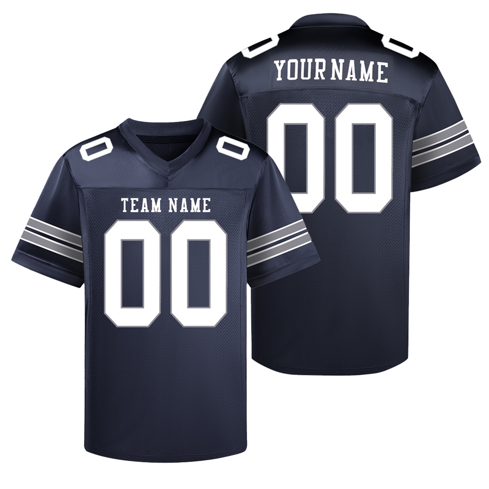 Custom Navy White II Football Jersey Personalized Team Shirt