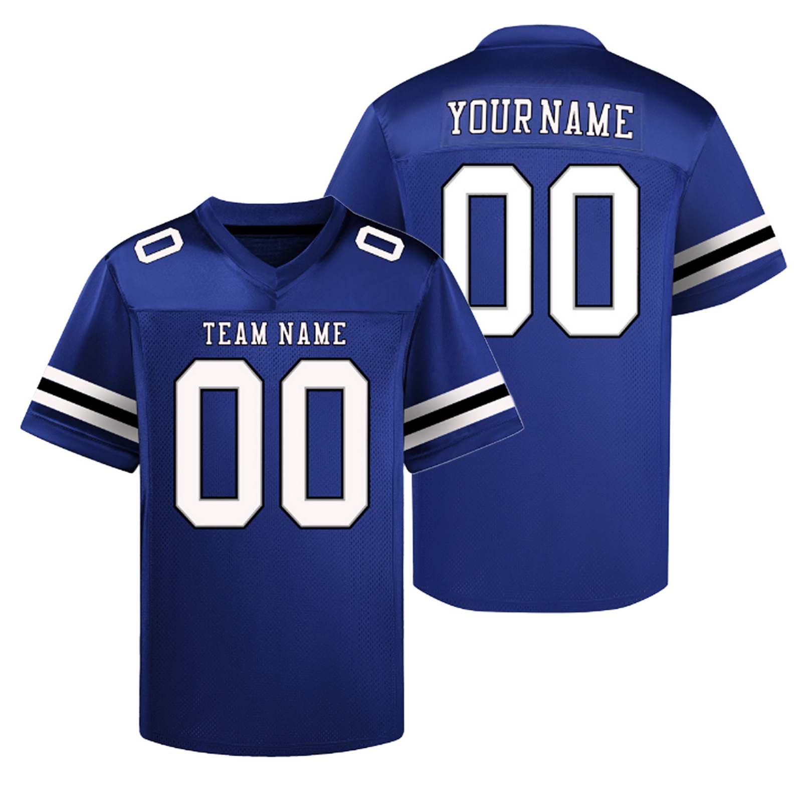 Custom Blue White A Football Jersey Personalized Team Shirt