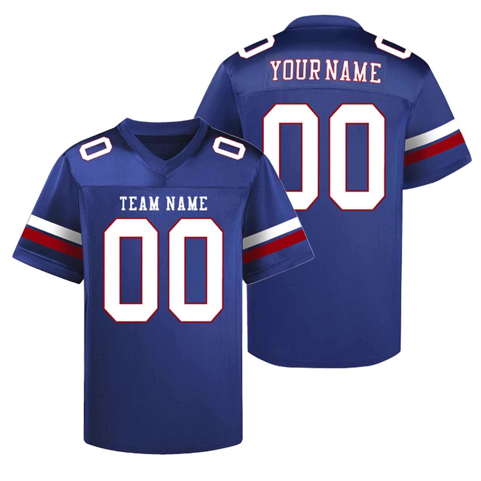 Custom Blue White Z Football Jersey Personalized Team Shirt