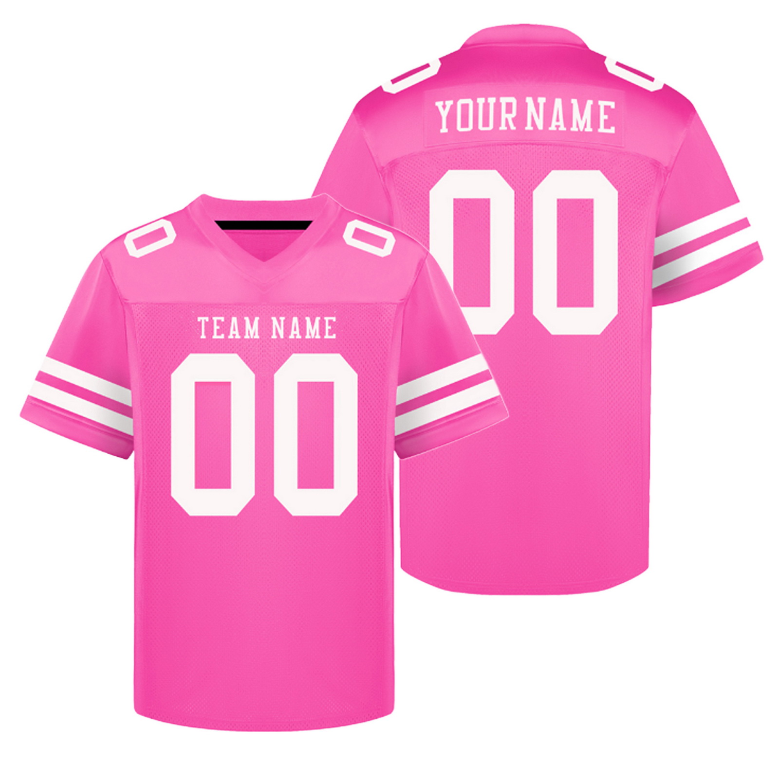 Custom Pink White C Football Jersey Personalized Team Shirt