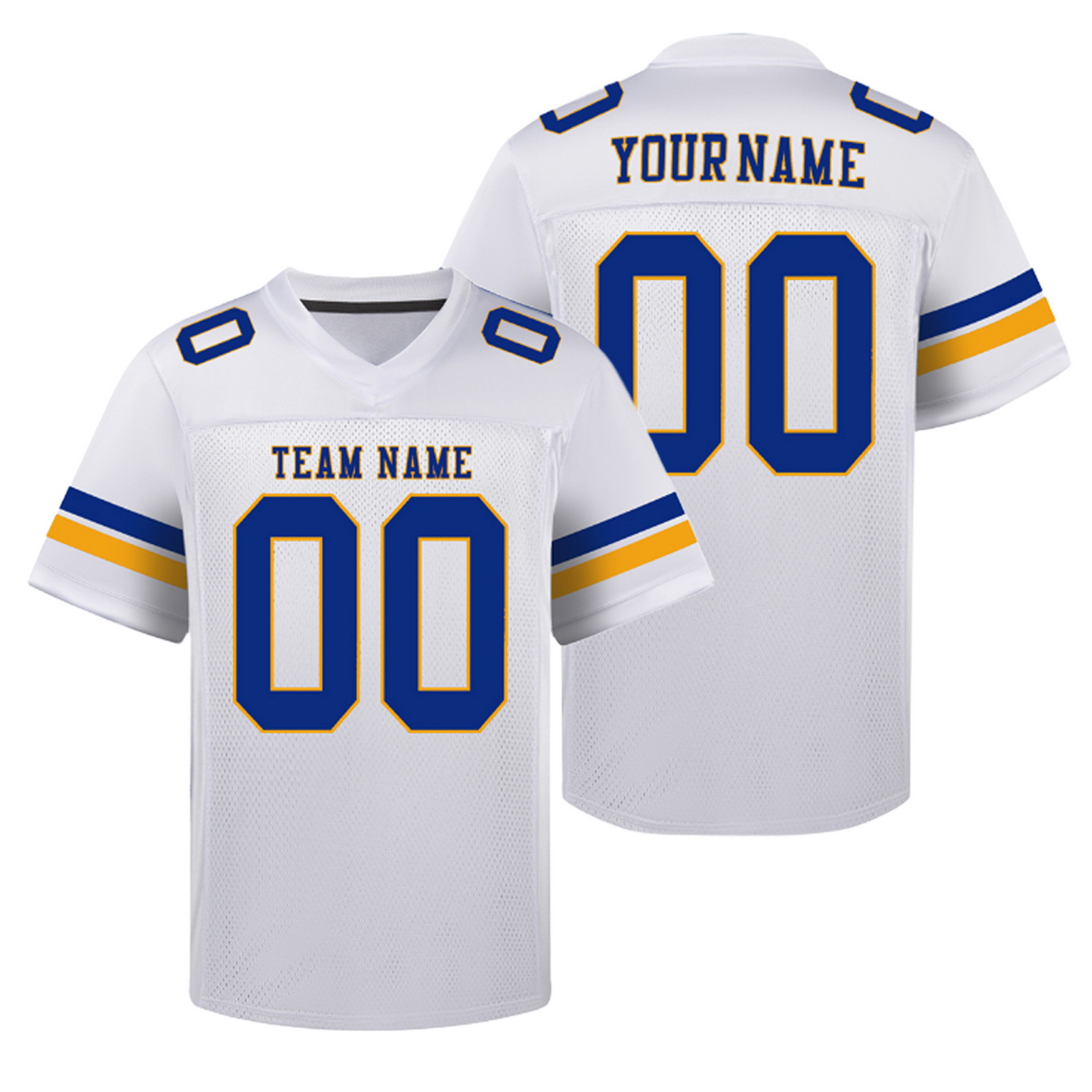 Custom White Purple Yellow Football Jersey Personalized Shirt