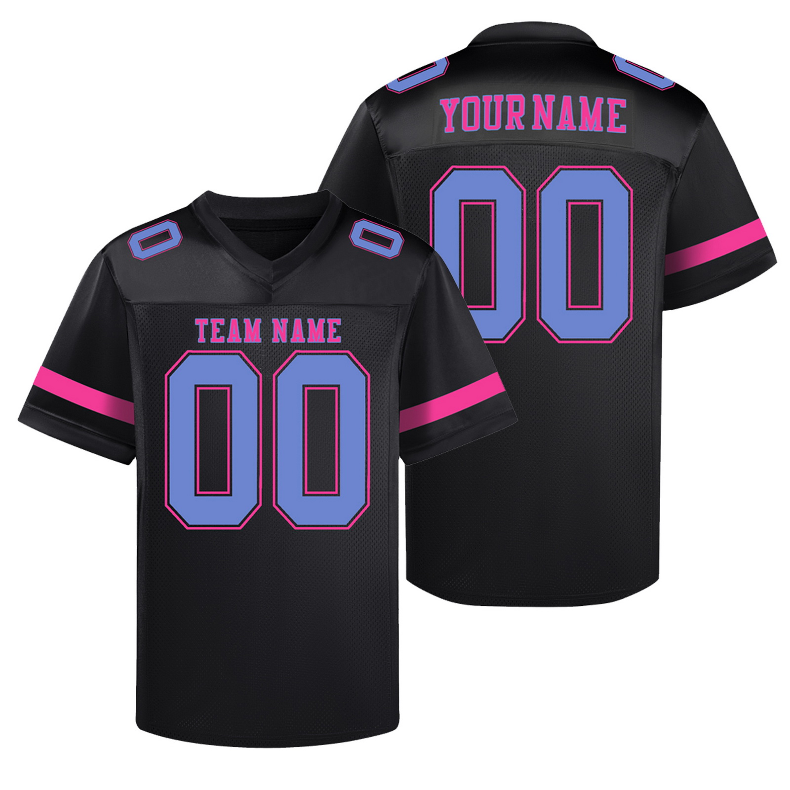 Custom Black Blue F Football Jersey Personalized Team Shirt