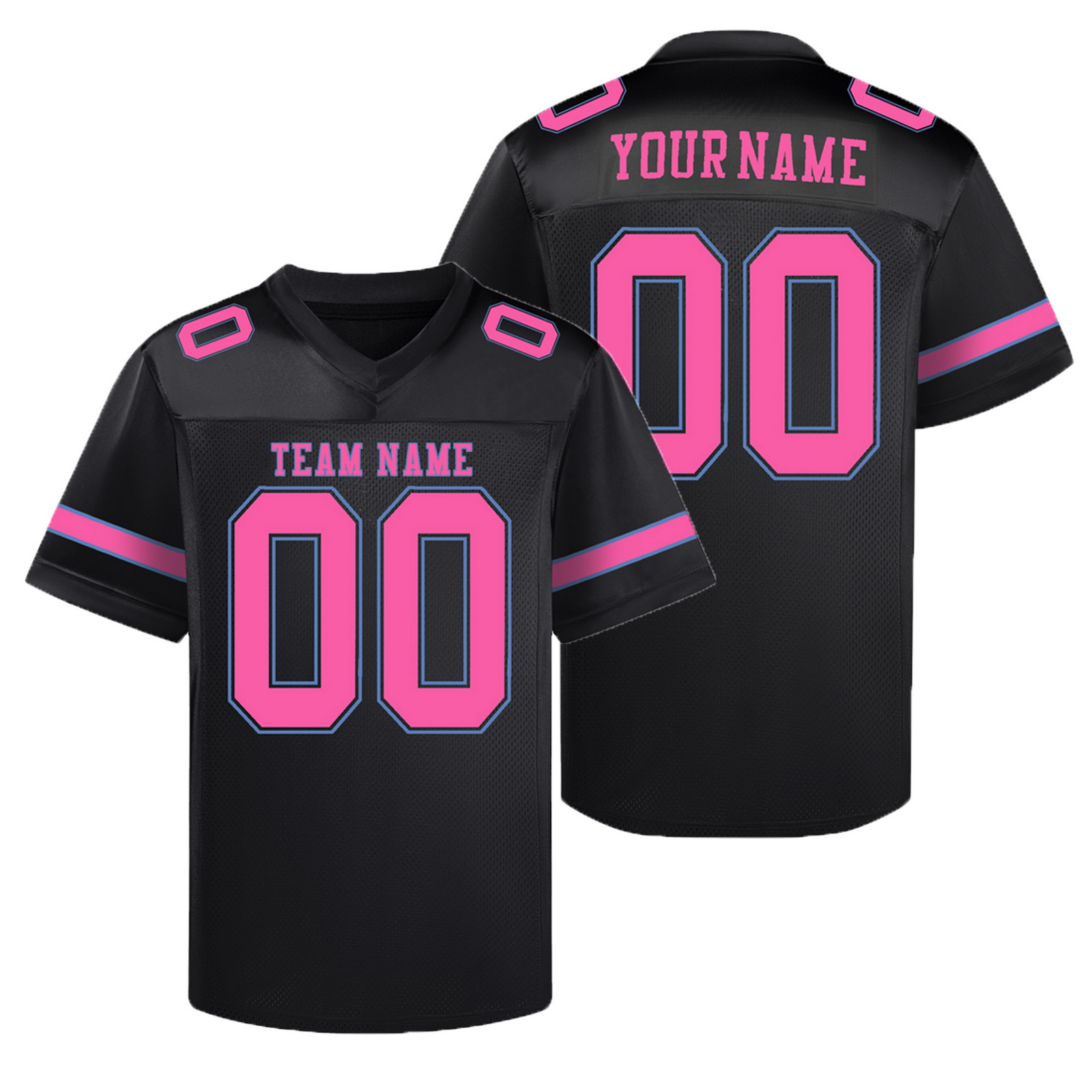 Custom Black Pink G Football Jersey Personalized Team Shirt