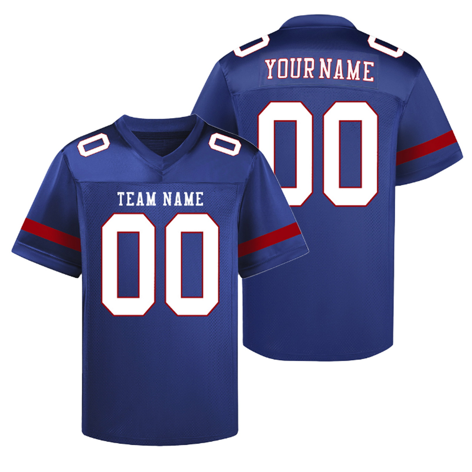 Custom Blue White Red Football Jersey Personalized Team Shirt