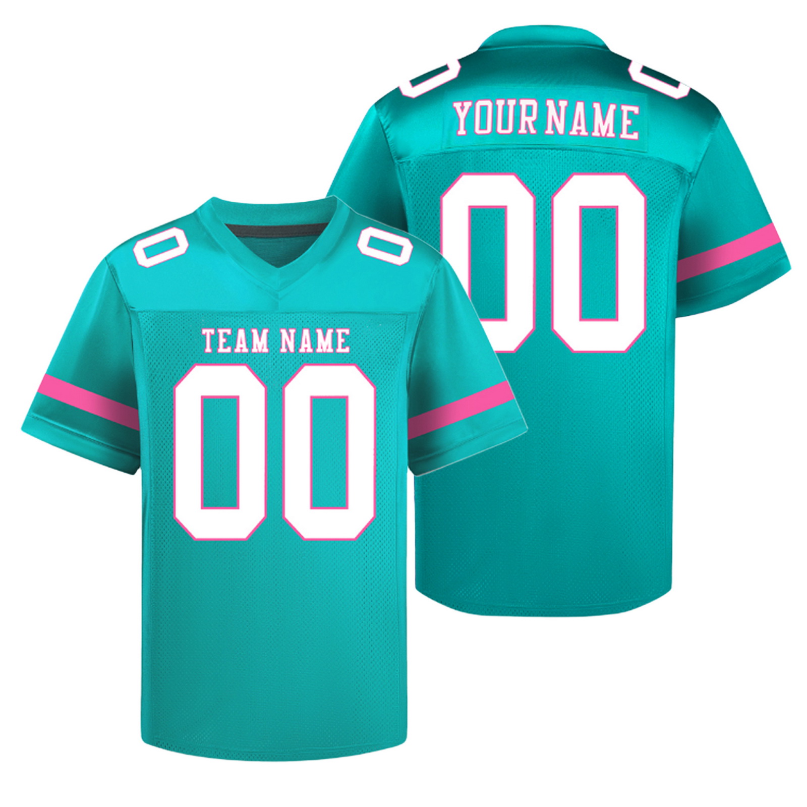Custom Green Pink Football Jersey Personalized Team Shirt