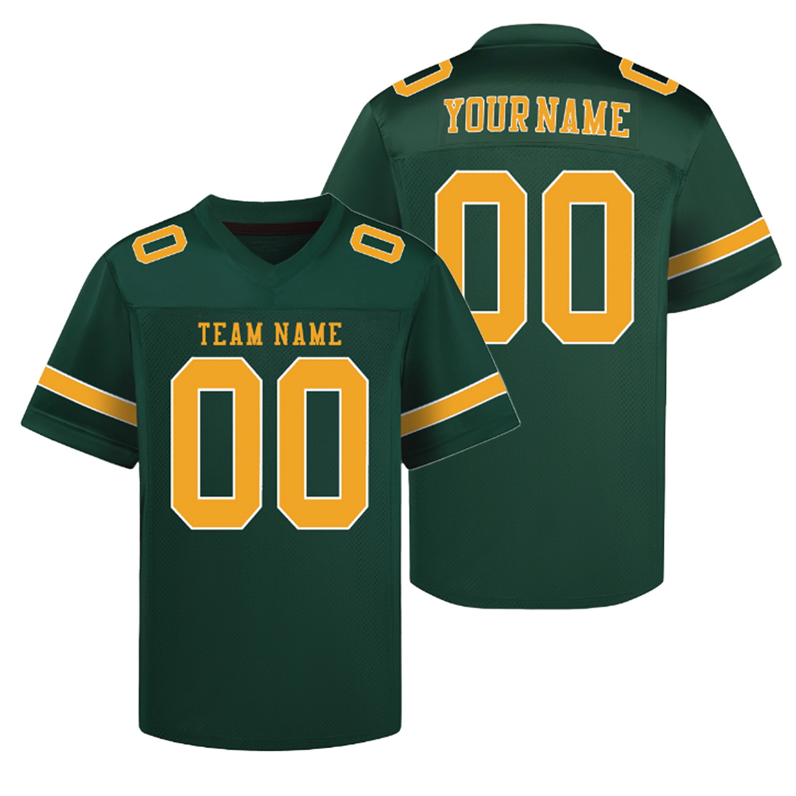 Custom Green Yellow Football Jersey Personalized Team Shirt