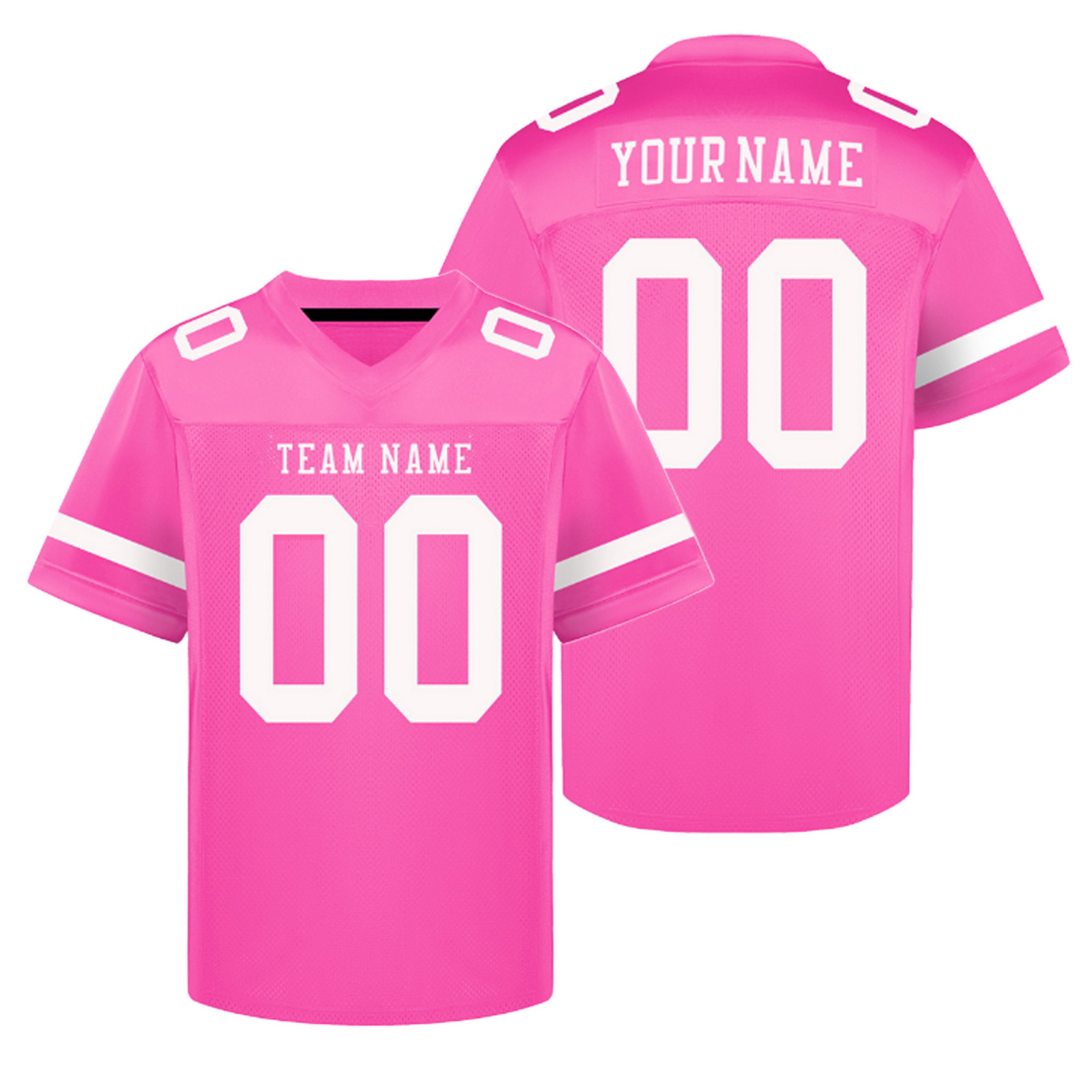 Custom Pink White Football Jersey Personalized Team Shirt