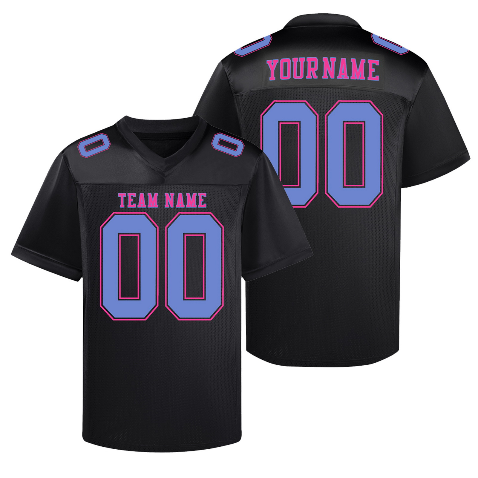 Custom Black Blue Football Jersey Personalized Team Shirt