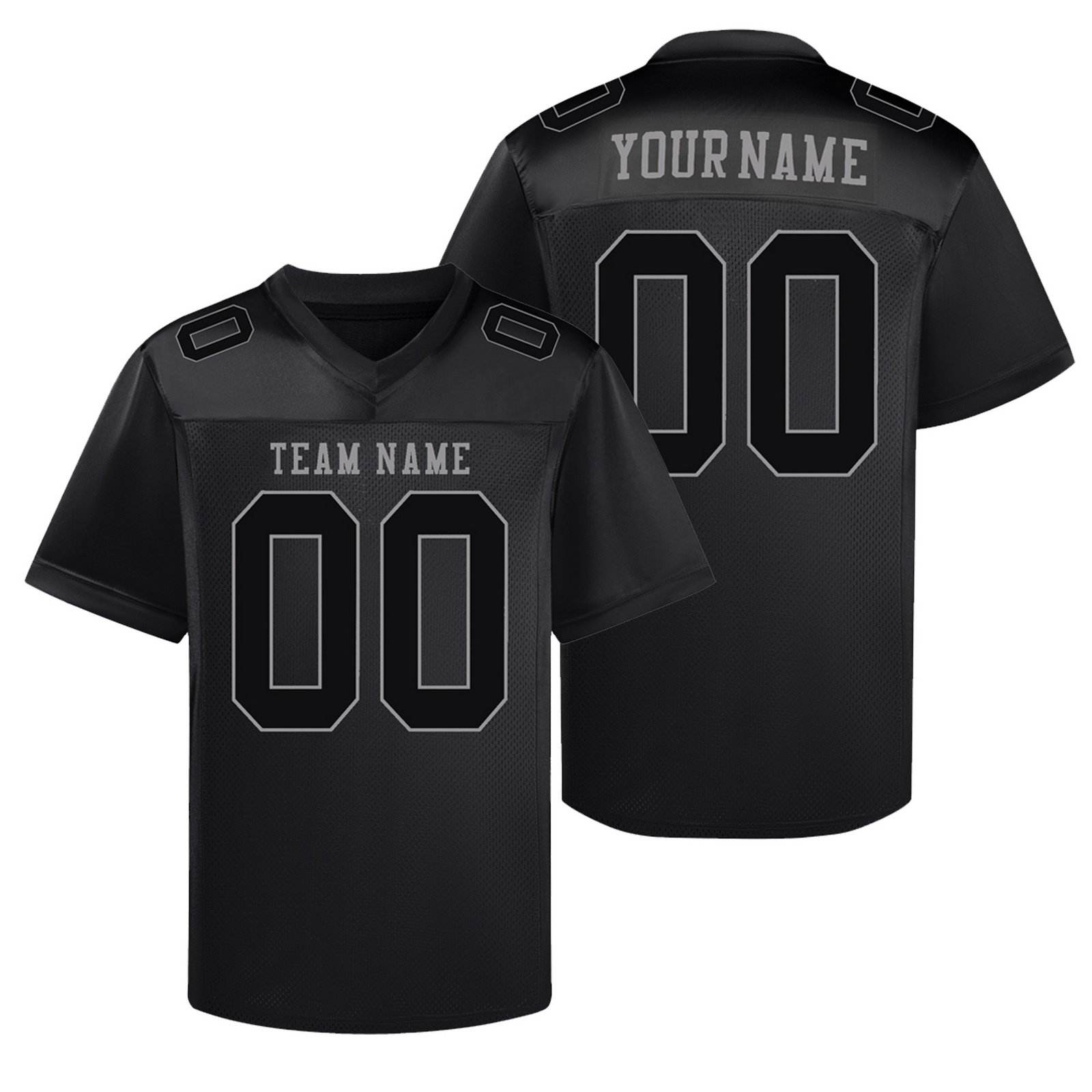 Custom Black Black Football Jersey Personalized Team Shirt