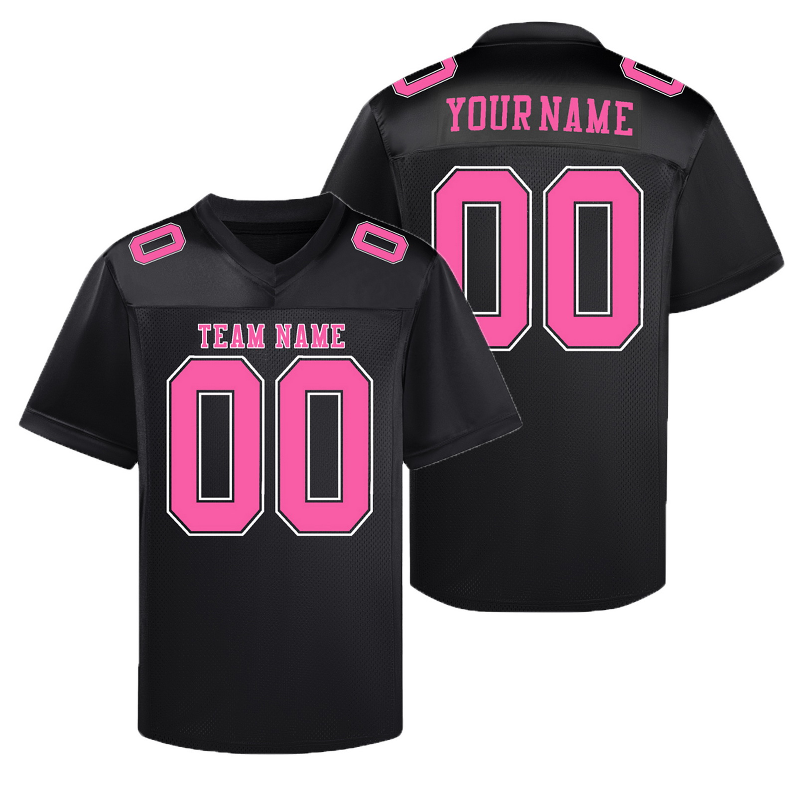 Custom Black Pink Football Jersey Personalized Team Shirt