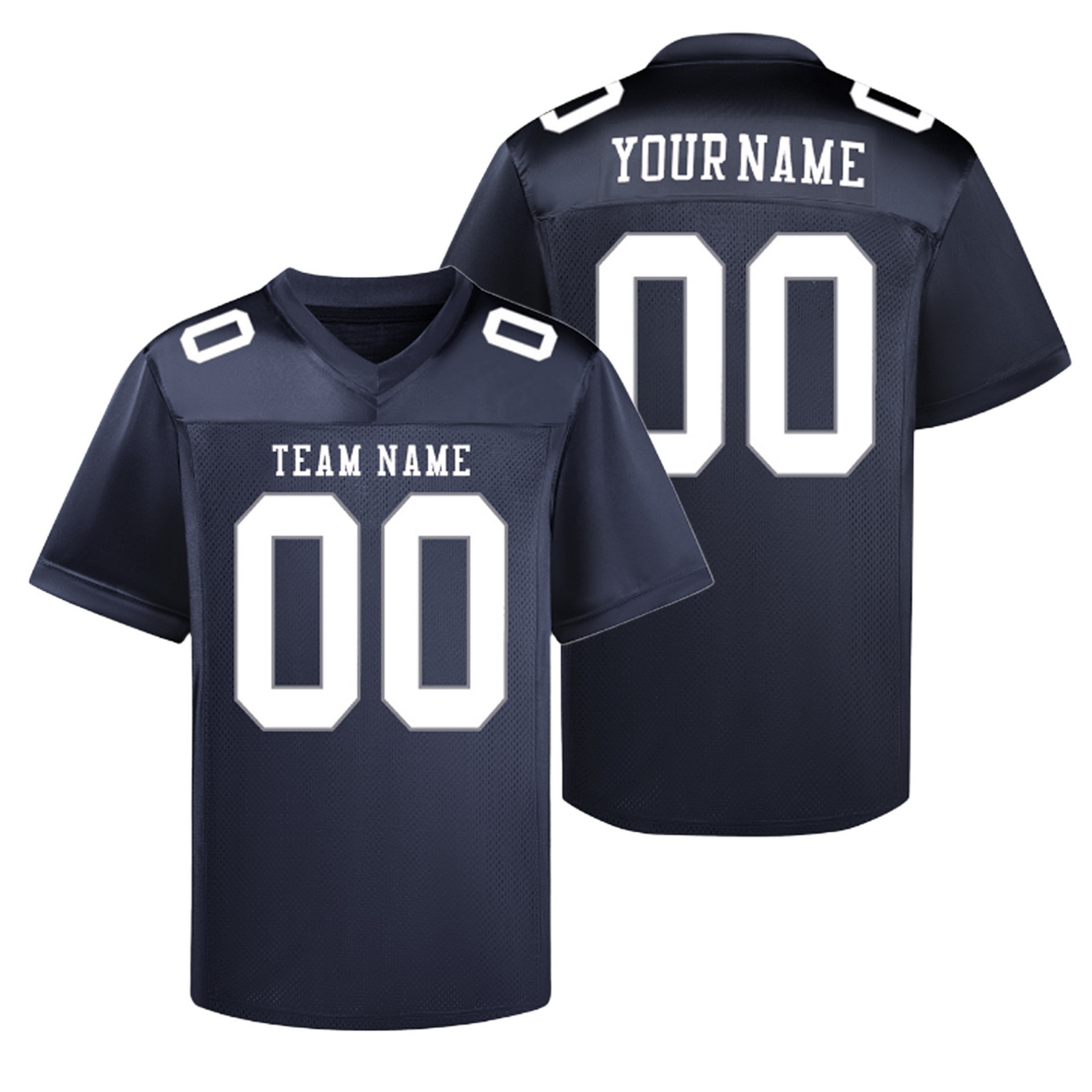 Custom Navy White Football Jersey Personalized Team Shirt