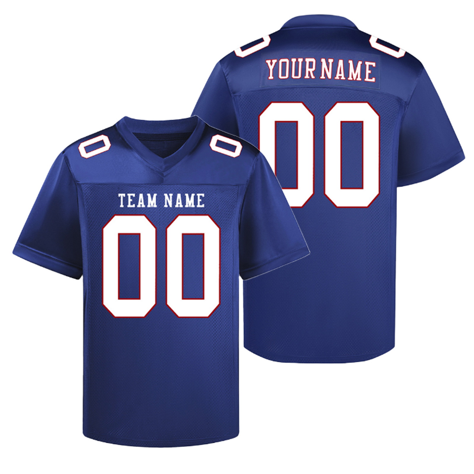 Custom Blue White U Football Jersey Personalized Team Shirt