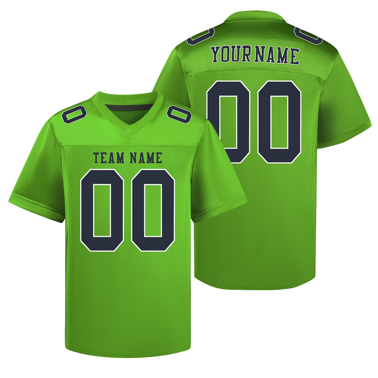Custom Green Navy R Football Jersey Personalized Team Shirt