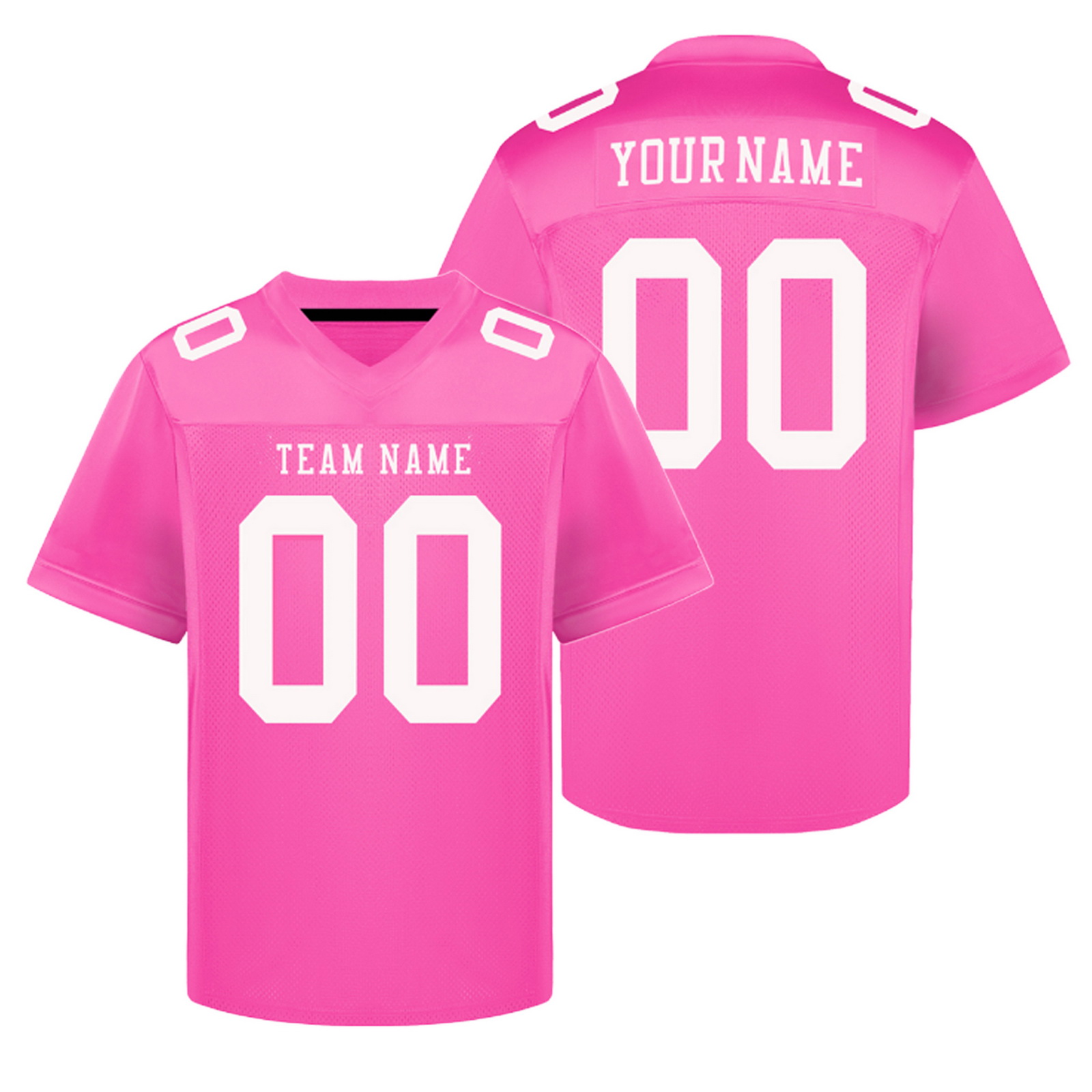 Custom Pink White P Football Jersey Personalized Team Shirt