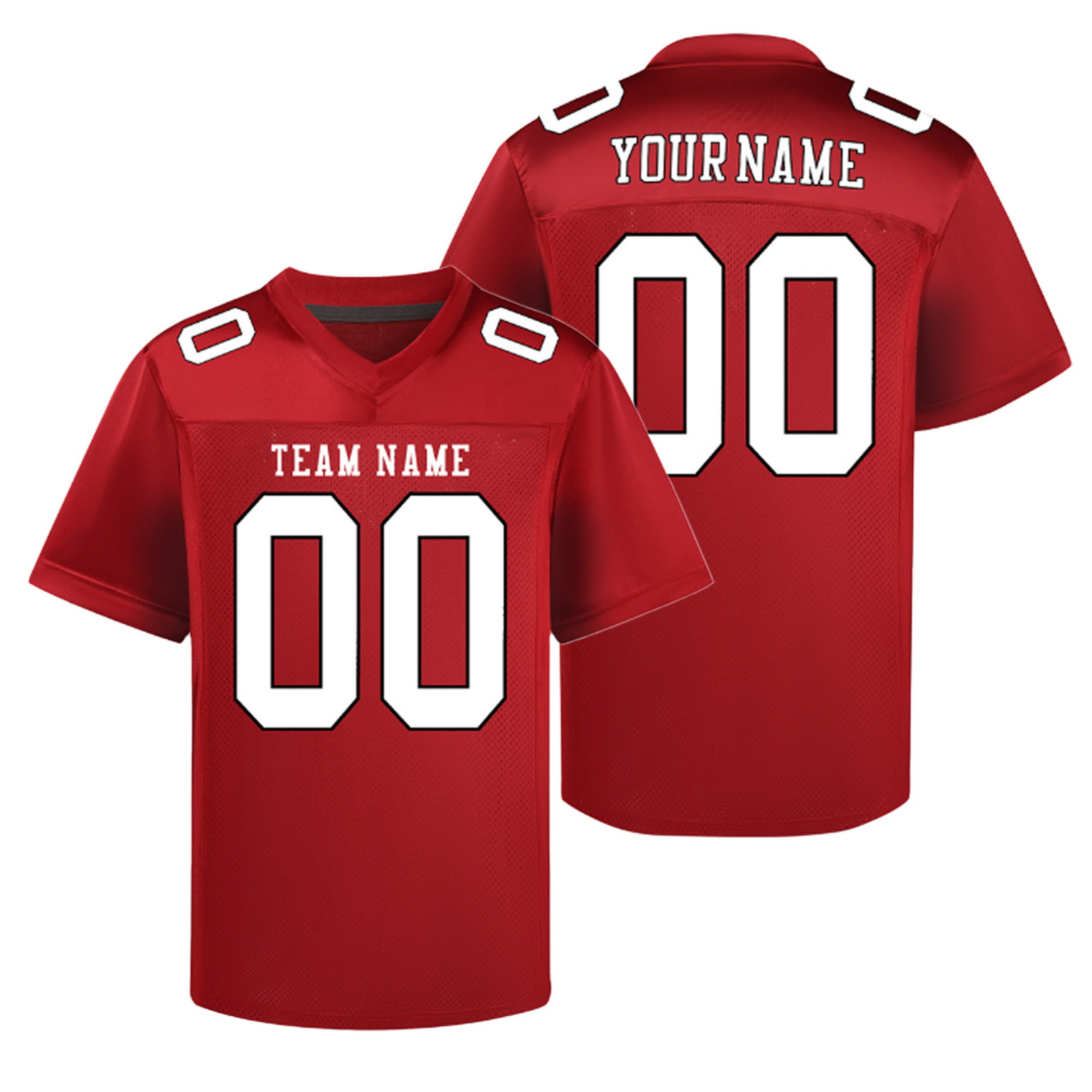 Custom Red White N Football Jersey Personalized Team Shirt