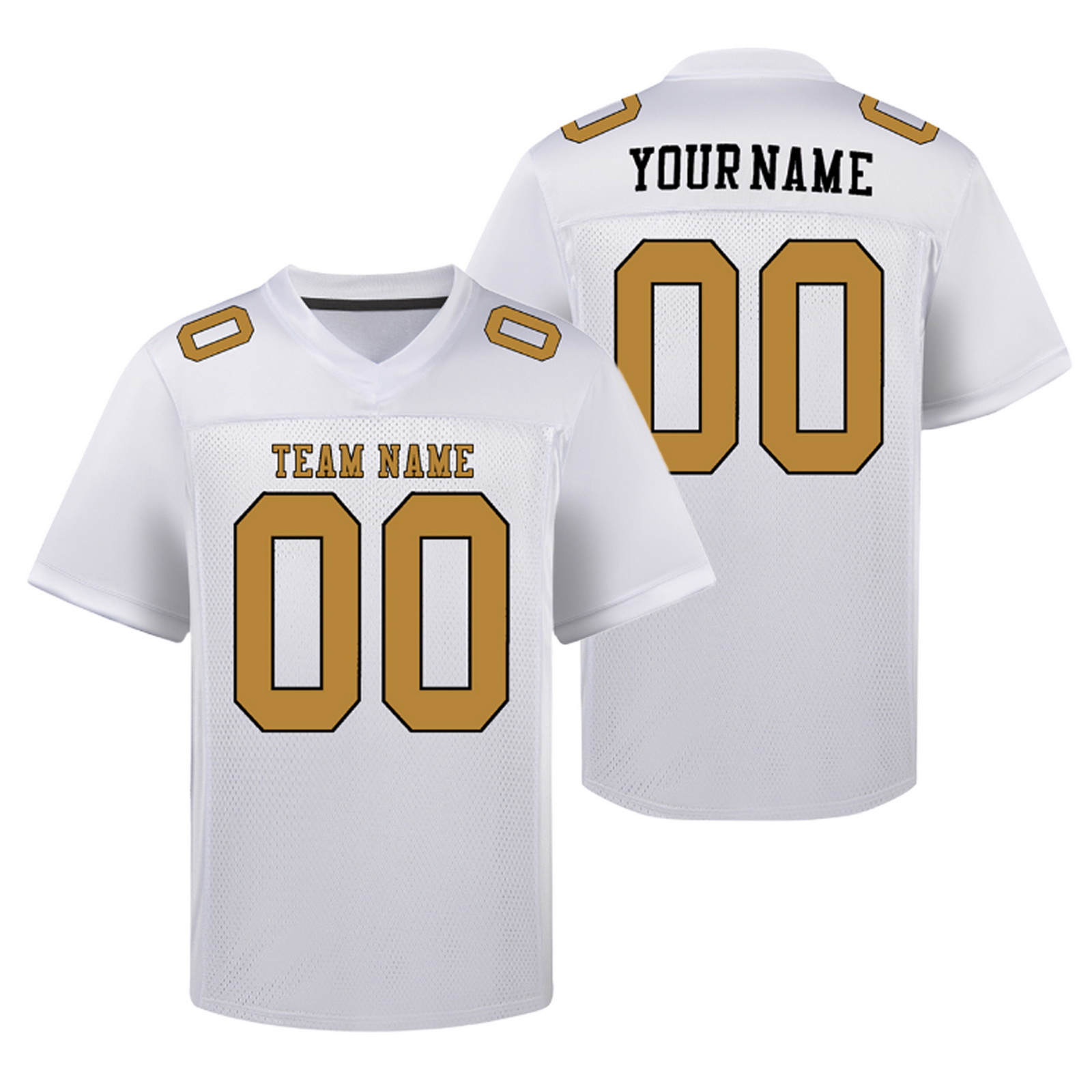 Custom White Yellow I Football Jersey Personalized Team Shirt
